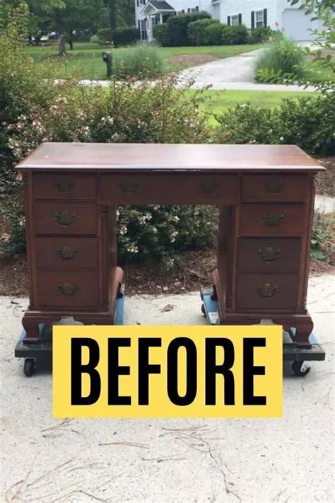 Before And After Vintage Desk Makeover Diy