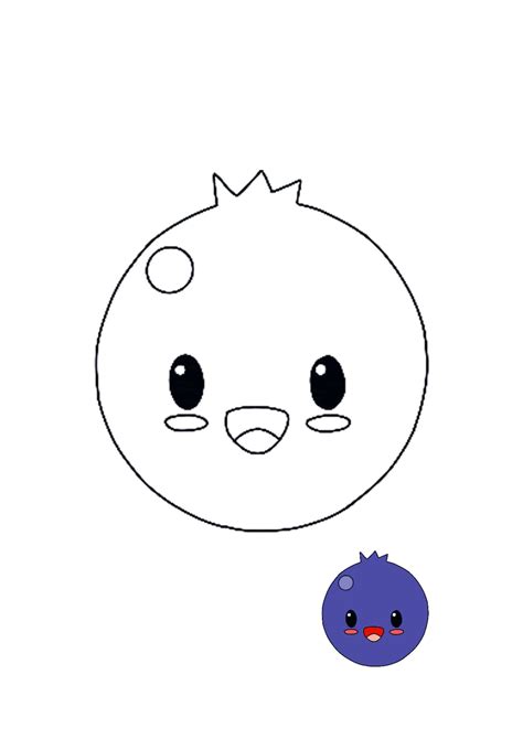 You Can Find Here 2 Free Printable Coloring Pages Of Kawaii Blueberry