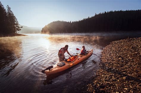 Kayaking On Mountain Lake Stock Photo Download Image Now Istock