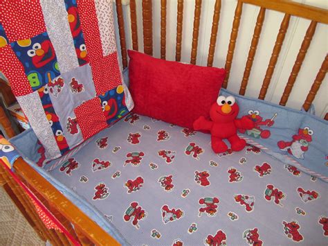 Sesame street elmo toddler bedding set blanket fitted sheet pillowcase. Elmo Nursery Set | Elmo Crib Set I Made for My Son Nate ...