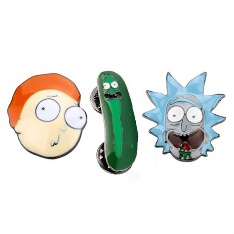 mqchun hot rick and morty pin rick and moti pins cucumber with badge brooch broche for neckline