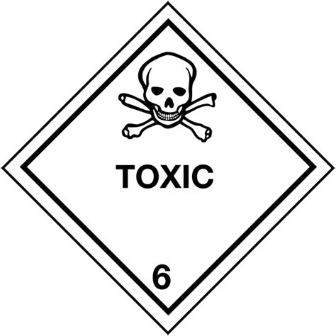 Toxic Class Hazard Warning Diamond Sticky Labels Safetyshop