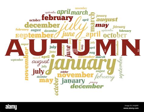 Seasons Concept Month Names In The Cloud Stock Photo Alamy