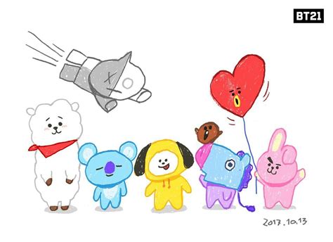 ♥ Rj And Koya Andchimmy And Shooky And Mang And Tata And Cooky And Van Bt21 우주스타