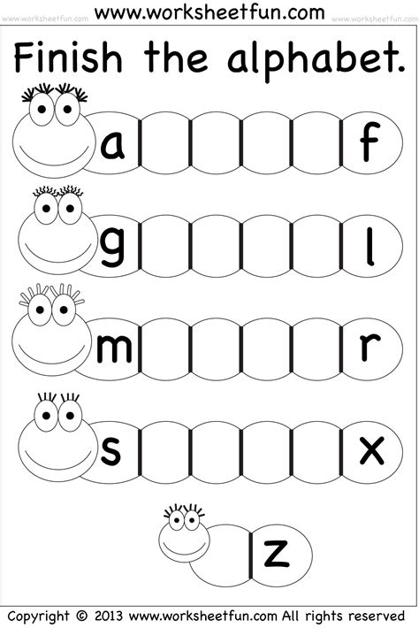 Worksheets On Alphabets