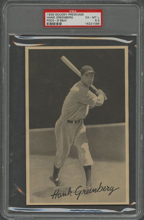 Lot Detail 1939 R303 B Goudey Premiums Bandw Hank Greenberg Psa Ex