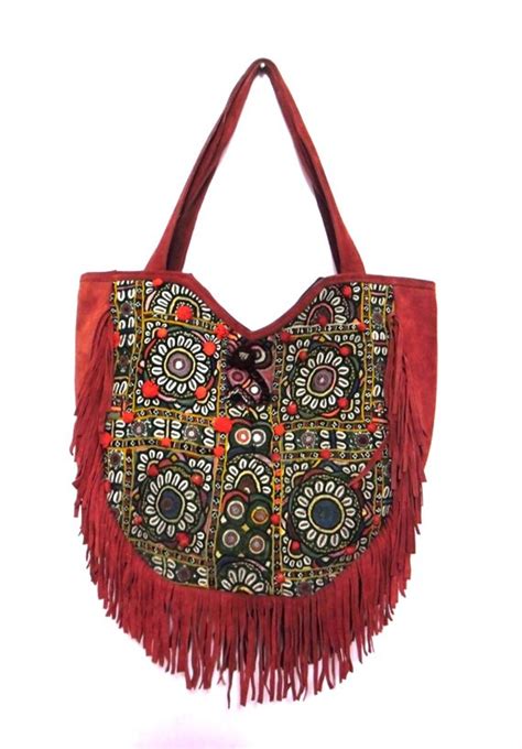 Renushukla188 Indian Bohemian Cotton Gypsy Banjara Suede Leather