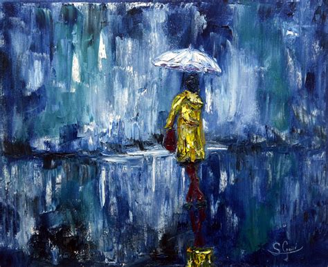 tarde de lluvia cuadro original Óleo sobre lienzo comprar cuadros pintura de lluvia tarde