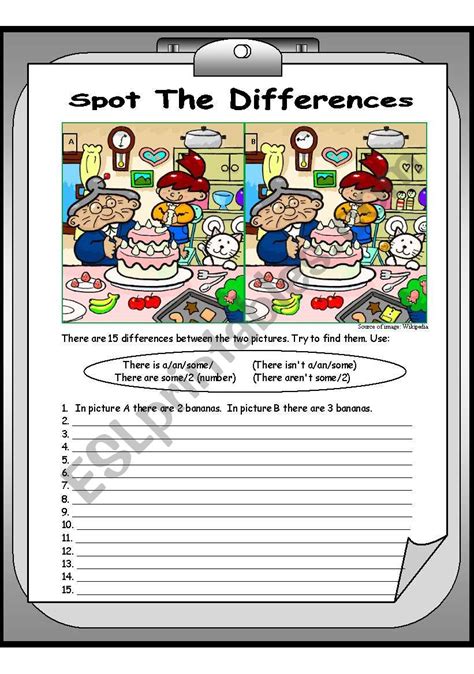 Spot The Difference Worksheets