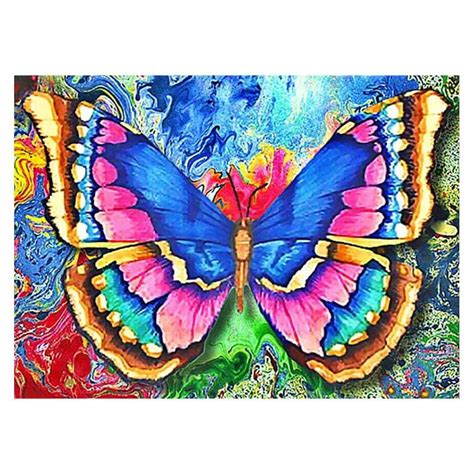 Color Butterfly 5d Diamond Painting Kit Embroidery Living Room Etsy