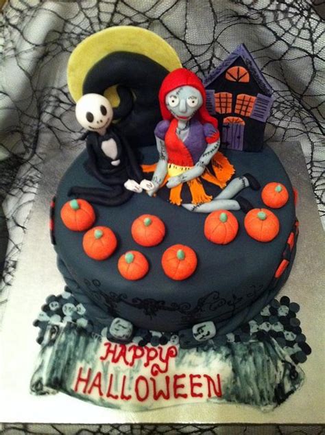 Jack Skeleton And Sally Decorated Cake By Lesley Cakesdecor