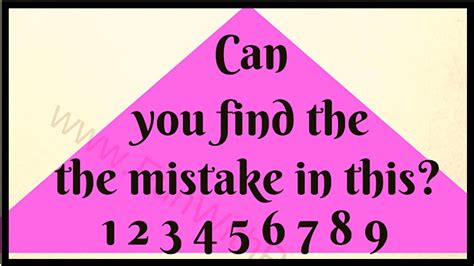 Brain Teasers Find The Mistake Can You Find The Mistake Youtube