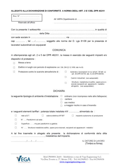 Modulistica Verifica Impianti Elettrici Vega Engineering