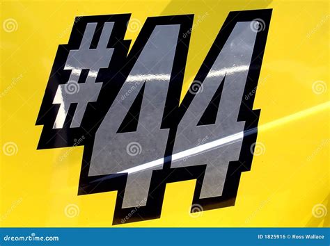 Number 44 On Side Of Racing Car Stock Photo Image Of Shiny Yellow
