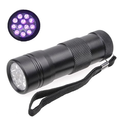 395 400nm Ultra Violet Uv Light Mini Portable 12 Led Uv Flashlight