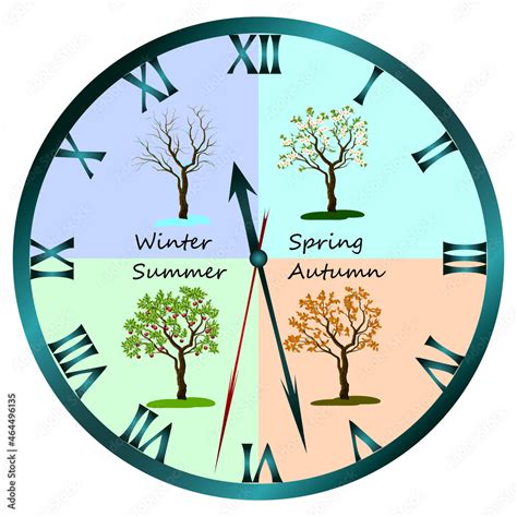 Vector Illustration With Four Seasons Of The Yearcolored Vector