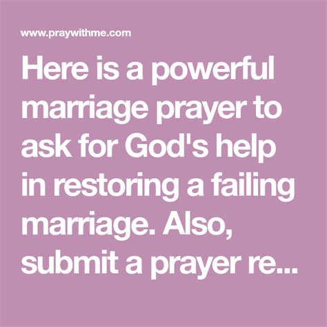 Here Is A Powerful Marriage Prayer To Ask For Gods Help In Restoring A