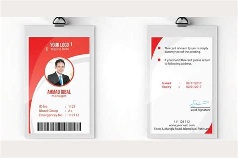 55 Free Employee Id Card Template Ai Free Download For Free For