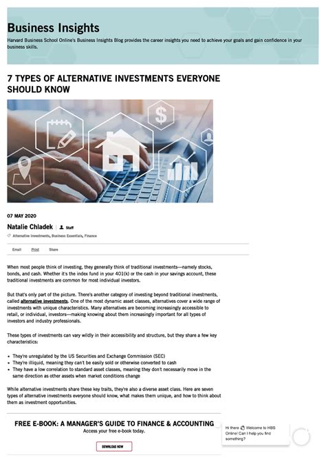 03 7 Types Of Alternative Investments Everyone Should Know Hbs Online