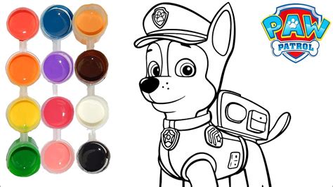 How To Draw And Color A Paw Patrol Chase Drawing On And New Learning 4