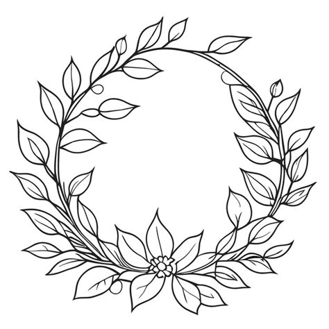 Premium Vector Wreath Vector Illustration Line Art