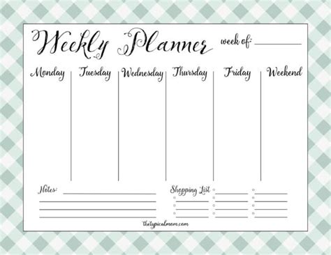 Printable Weekly Planner · The Typical Mom