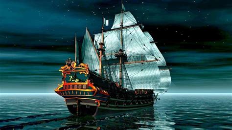 Wallpaper Pirate Ship On Calm Sea 1920x1200 Hd Picture Image