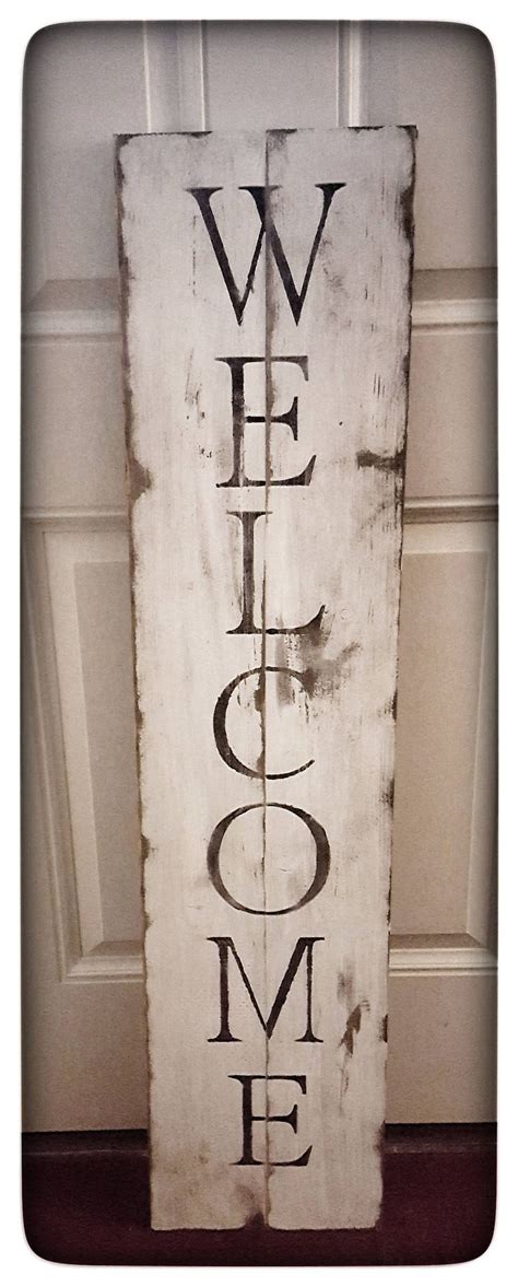 Rustic Wood Welcome Sign For Porch Rustic Welcome Sign Etsy Welcome