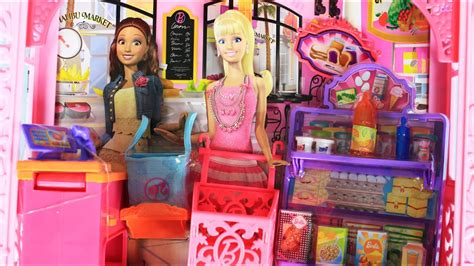 Grocery Store And Doll Playset Market Barbie Malibu Ave Mattel