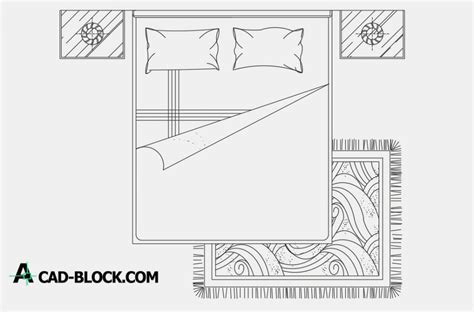The drawing is made in 2d in the autocad program in top and side views. Bed Design In Autocad 2d - Download Autocad