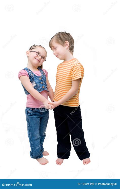 Little Boy And Girl Holdinghands Stock Image Image Of Hands Five