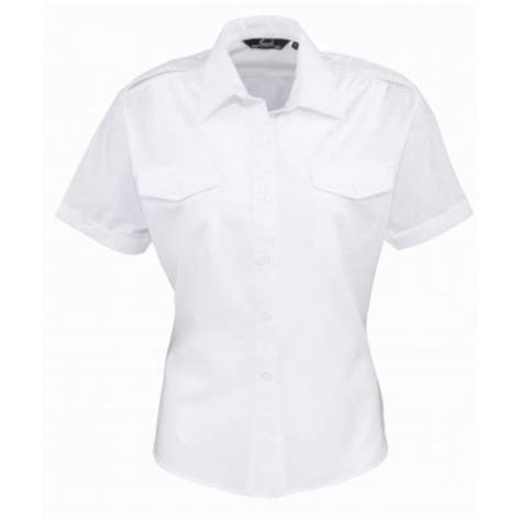 Pr312 Ladies Ss Pilot Shirt White
