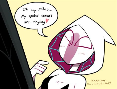 Rule 34 Blue Eyes Blush Female Gwen Stacy Gwen Stacy Spider Verse Hoodie Imminent Sex Male