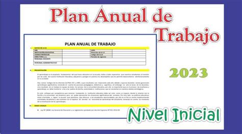 Modelo De Plan Anual De Trabajo 2023 Nivel Inicial Aqui Maestras De