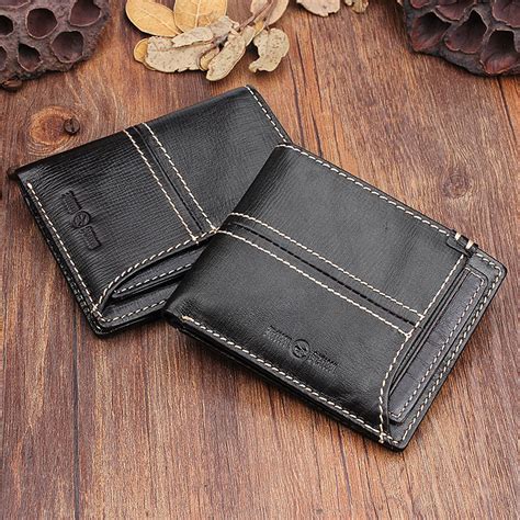 Handmade Leather Mens Cool Slim Leather Wallet Men Small Wallets Bifol