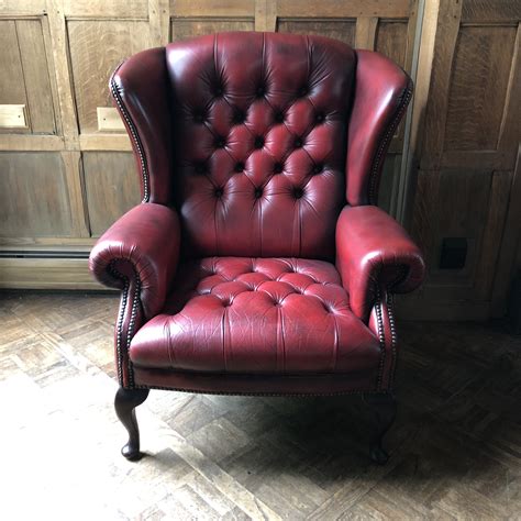 Leather Wingback Chair With Ottoman Danish Wingback Leather Lounge
