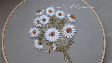 Hand Embroidery D Daisy Flower Very Easy Stitches Top Embroidery