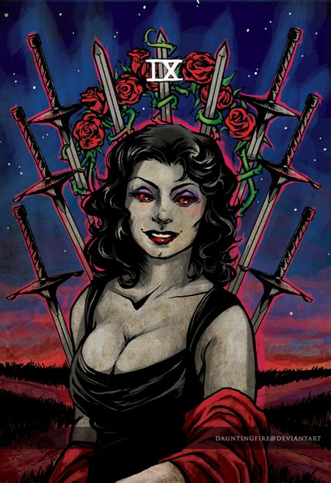 Nine is the number of perfection, the ideal, of victory, but also representing remote places. SPN Tarot Card: Nine of Swords by dauntingfire on DeviantArt