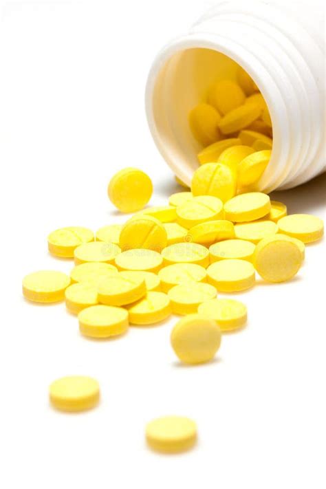 Yellow Pills Stock Photo Image Of Closeup Disease Isolated 32920882