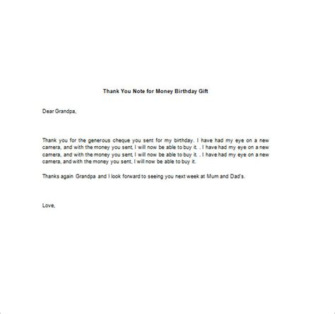 Thank You Note For Money 8 Free Word Excel Pdf Format