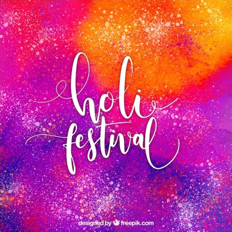 Free Vector Lettering Happy Holi Background