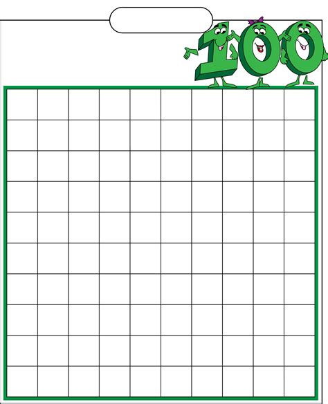 Blank Hundred Filling Chart Free Download