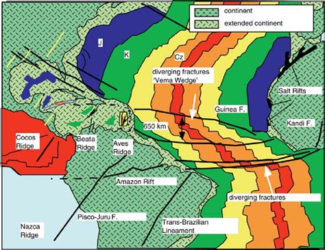 The Caribbean Lies West Of A Zone Of Diverging Ocean Fractures The