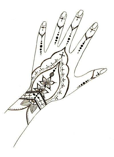 A Drawing Of A Hand With An Intricate Design On The Palm And Three