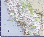 Southern California map with cities and recreation areas parks towns