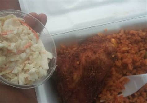 How To Make Appetizing Jollof Ricefried Chicken And Coleslaw Holla Taste