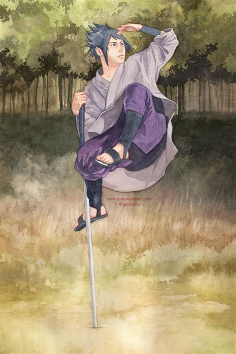 Fanart Sasuke Watercolor Naruto