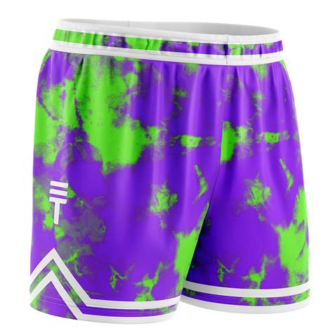 Kids Tie Dye Shorts Purple And Green Triple Threat