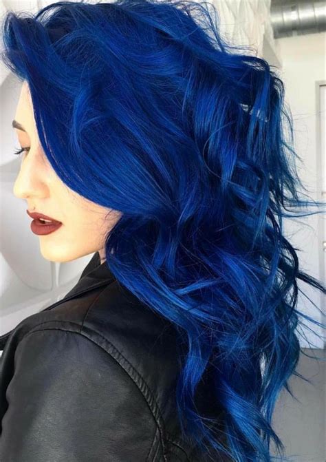 Blue Curls Hair Color Blue Long Hair Styles Blue Hair
