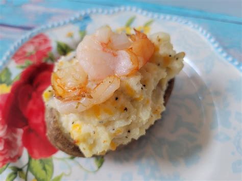 Cheesy Shrimp Stuffed Twice Baked Potatoes Recipe